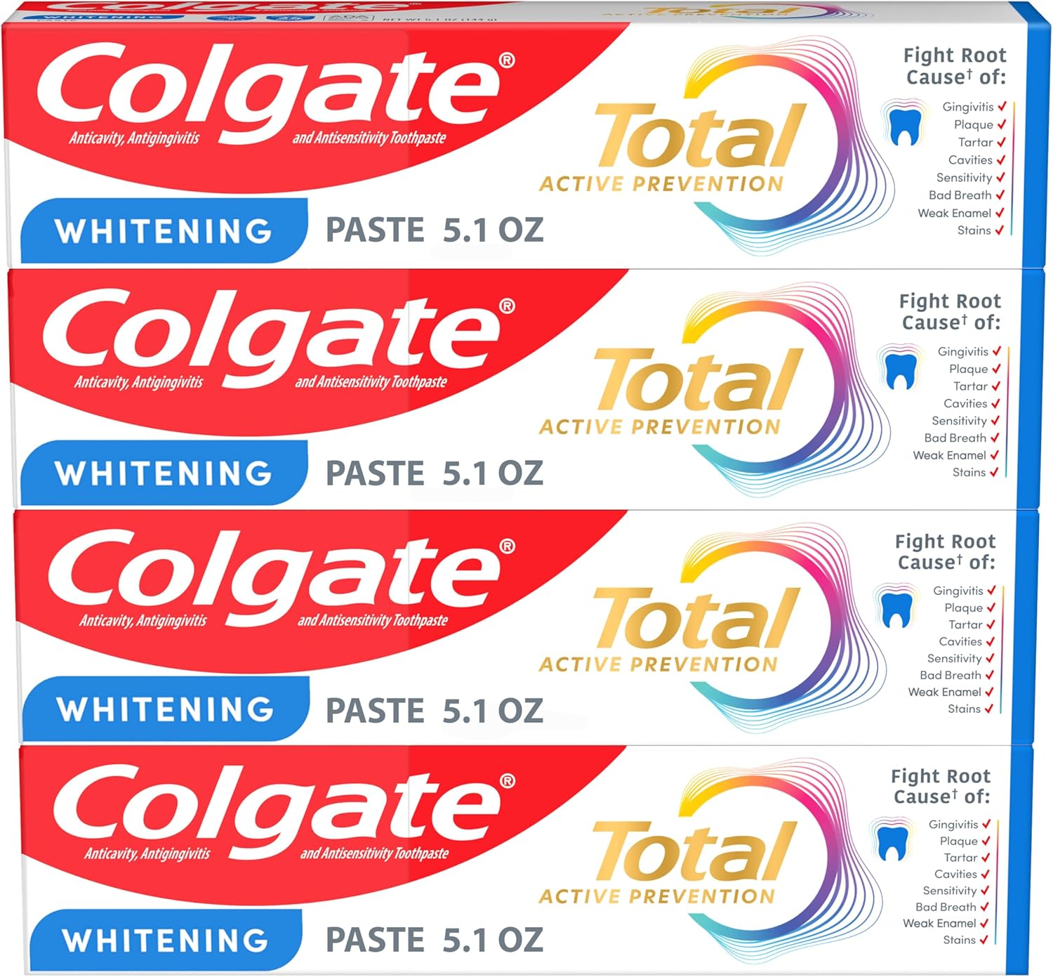 Colgate Total Whitening Toothpaste (4-Pack)